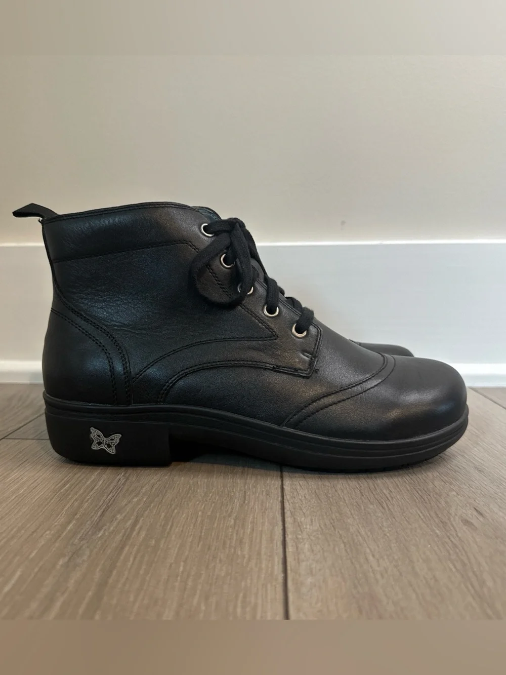 Alegria Size 39 | 9 Kylie Lace Up Oiled Black Ankle Arch Support Comfort Boots